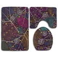 thumbnail image 1 of PUDMAD Nature Abstract 3 Piece Bathroom Rugs Set Bath Rug Contour Mat and Toilet Lid Cover, 1 of 2