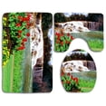 thumbnail image 1 of PUDMAD Nature Grass Park Tulips 3 Piece Bathroom Rugs Set Bath Rug Contour Mat and Toilet Lid Cover, 1 of 2