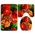 thumbnail image 1 of PUDMAD Nature Pretty Fragrance Beautiful Butterfly Flowers Spring Freshness Scent Garden Lovely 3 Piece Bathroom Rugs Set Bath Rug Contour Mat and Toilet Lid Cover, 1 of 2