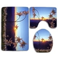 thumbnail image 1 of PUDMAD Nature Pretty Sunset Lily Flowers 3 Piece Bathroom Rugs Set Bath Rug Contour Mat and Toilet Lid Cover, 1 of 2