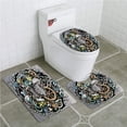 thumbnail image 1 of PUDMAD Nautical Cartoon Doodle 3 Piece Bathroom Rugs Set Bath Rug Contour Mat and Toilet Lid Cover, 1 of 2