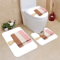 thumbnail image 1 of PUDMAD Neapolitan ice Cream bar 3 Piece Bathroom Rugs Set Bath Rug Contour Mat and Toilet Lid Cover, 1 of 2