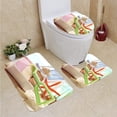 thumbnail image 1 of PUDMAD Neopolitan ice Cream Close up Scoop Beach 3 Piece Bathroom Rugs Set Bath Rug Contour Mat and Toilet Lid Cover, 1 of 2