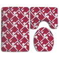 thumbnail image 1 of PUDMAD Nepal Flag Weave 3 Piece Bathroom Rugs Set Bath Rug Contour Mat and Toilet Lid Cover, 1 of 2