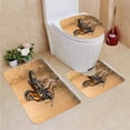 thumbnail image 1 of PUDMAD New Butterfly Hanging from Chrysalis 3 Piece Bathroom Rugs Set Bath Rug Contour Mat and Toilet Lid Cover, 1 of 2