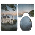 thumbnail image 1 of PUDMAD New Swan Stone Castle Autumn 3 Piece Bathroom Rugs Set Bath Rug Contour Mat and Toilet Lid Cover, 1 of 2