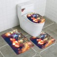 thumbnail image 1 of PUDMAD New Year Fireworks Love 3 Piece Bathroom Rugs Set Bath Rug Contour Mat and Toilet Lid Cover, 1 of 2