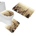 thumbnail image 1 of PUDMAD New York City Building Bridge Town Views 3 Piece Bathroom Rugs Set Bath Rug Contour Mat and Toilet Lid Cover, 1 of 2