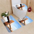 thumbnail image 1 of PUDMAD New York City Manhattan Brooklyn Bridge 3 Piece Bathroom Rugs Set Bath Rug Contour Mat and Toilet Lid Cover, 1 of 2