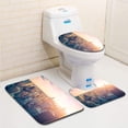 thumbnail image 1 of PUDMAD New York City Skyline at Sunset 3 Piece Bathroom Rugs Set Bath Rug Contour Mat and Toilet Lid Cover, 1 of 2