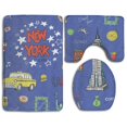thumbnail image 1 of PUDMAD New York Scenery 3 Piece Bathroom Rugs Set Bath Rug Contour Mat and Toilet Lid Cover, 1 of 2