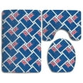 thumbnail image 1 of PUDMAD New Zealand Flag 3 Piece Bathroom Rugs Set Bath Rug Contour Mat and Toilet Lid Cover, 1 of 2