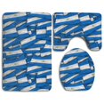 thumbnail image 1 of PUDMAD Nicaragua Flag Wave Collage 3 Piece Bathroom Rugs Set Bath Rug Contour Mat and Toilet Lid Cover, 1 of 2