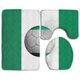 thumbnail image 1 of PUDMAD Nigeria Flag Football Team 3 Piece Bathroom Rugs Set Bath Rug Contour Mat and Toilet Lid Cover, 1 of 2