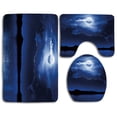 thumbnail image 1 of PUDMAD Night Fantasy Moon Clouds Over Calm Water Seascape Dramatic Cloudy Sky 3 Piece Bathroom Rugs Set Bath Rug Contour Mat and Toilet Lid Cover, 1 of 2