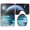 thumbnail image 1 of PUDMAD Night Planet Moon 3 Piece Bathroom Rugs Set Bath Rug Contour Mat and Toilet Lid Cover, 1 of 2