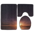 thumbnail image 1 of PUDMAD Nightfall Beach 3 Piece Bathroom Rugs Set Bath Rug Contour Mat and Toilet Lid Cover, 1 of 2