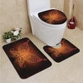 thumbnail image 1 of PUDMAD Nocturnal Butterfly 3 Piece Bathroom Rugs Set Bath Rug Contour Mat and Toilet Lid Cover, 1 of 2