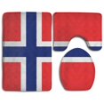 thumbnail image 1 of PUDMAD Norway Large Flag 3 Piece Bathroom Rugs Set Bath Rug Contour Mat and Toilet Lid Cover, 1 of 2