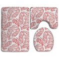 thumbnail image 1 of PUDMAD Number Pi-Cicles Sweet Blue 3 Piece Bathroom Rugs Set Bath Rug Contour Mat and Toilet Lid Cover, 1 of 2