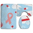 thumbnail image 1 of PUDMAD Nurse Kit 3 Piece Bathroom Rugs Set Bath Rug Contour Mat and Toilet Lid Cover, 1 of 2