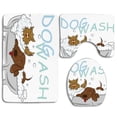 thumbnail image 1 of PUDMAD Nursery Playful Dogs in a Bathtub Grooming Each Other Cute Pets Theme 3 Piece Bathroom Rugs Set Bath Rug Contour Mat and Toilet Lid Cover, 1 of 2