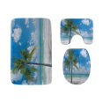 thumbnail image 1 of PUDMAD Ocean Beach Coconut Palm Tree On Blue Sky 3 Piece Bathroom Rugs Set Bath Rug Contour Mat and Toilet Lid Cover, 1 of 2