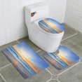 thumbnail image 1 of PUDMAD Ocean Beach Sunset 3 Piece Bathroom Rugs Set Bath Rug Contour Mat and Toilet Lid Cover, 1 of 2