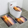 thumbnail image 1 of PUDMAD Ocean Fishing at Sunrise or Sunset 3 Piece Bathroom Rugs Set Bath Rug Contour Mat and Toilet Lid Cover, 1 of 2
