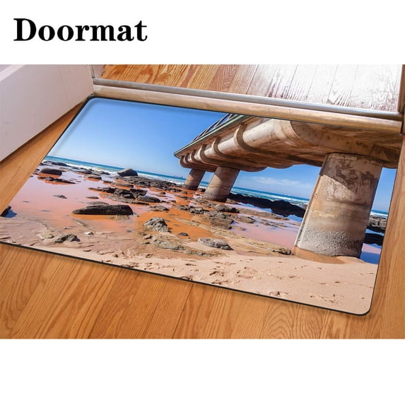 PUDMAD Ocean Pollution Pier 3 Piece Bathroom Rugs Set Bath Rug Contour Mat and Toilet Lid Cover