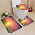 thumbnail image 1 of PUDMAD Ocean Sky a Fantastic Sunset 3 Piece Bathroom Rugs Set Bath Rug Contour Mat and Toilet Lid Cover, 1 of 2