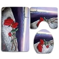 thumbnail image 1 of PUDMAD Ocean Spirits Rose and Lighthouse 3 Piece Bathroom Rugs Set Bath Rug Contour Mat and Toilet Lid Cover, 1 of 2