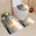 thumbnail image 1 of PUDMAD Ocean Sunset Birds 3 Piece Bathroom Rugs Set Bath Rug Contour Mat and Toilet Lid Cover, 1 of 2