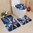thumbnail image 1 of PUDMAD Octopus Tentacles Suckers 3 Piece Bathroom Rugs Set Bath Rug Contour Mat and Toilet Lid Cover, 1 of 2