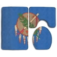 thumbnail image 1 of PUDMAD Oklahoma Flag 3 Piece Bathroom Rugs Set Bath Rug Contour Mat and Toilet Lid Cover, 1 of 2