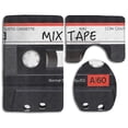thumbnail image 1 of PUDMAD Old Audio Cassette Tapes 3 Piece Bathroom Rugs Set Bath Rug Contour Mat and Toilet Lid Cover, 1 of 2