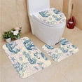 thumbnail image 1 of PUDMAD Old Caravel Vintage Sailboat sea Monster Seamless 3 Piece Bathroom Rugs Set Bath Rug Contour Mat and Toilet Lid Cover, 1 of 2