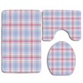 thumbnail image 1 of PUDMAD Old Fashioned Retro Style Classical Geometric Striped Plaid Inspired 3 Piece Bathroom Rugs Set Bath Rug Contour Mat and Toilet Lid Cover, 1 of 2