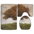 thumbnail image 1 of PUDMAD Old Tree Yellow Leaves 3 Piece Bathroom Rugs Set Bath Rug Contour Mat and Toilet Lid Cover, 1 of 2