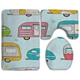thumbnail image 1 of PUDMAD On Road Metallic Campers 3 Piece Bathroom Rugs Set Bath Rug Contour Mat and Toilet Lid Cover, 1 of 2