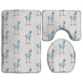 thumbnail image 1 of PUDMAD One Blue Bird 3 Piece Bathroom Rugs Set Bath Rug Contour Mat and Toilet Lid Cover, 1 of 2