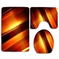 thumbnail image 1 of PUDMAD Orange 3 Piece Bathroom Rugs Set Bath Rug Contour Mat and Toilet Lid Cover, 1 of 2