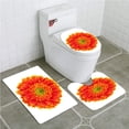 thumbnail image 1 of PUDMAD Orange Gerbera Flower Isolated on White 3 Piece Bathroom Rugs Set Bath Rug Contour Mat and Toilet Lid Cover, 1 of 2