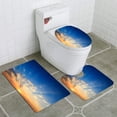 thumbnail image 1 of PUDMAD Orange Sunset Sky Clouds 3 Piece Bathroom Rugs Set Bath Rug Contour Mat and Toilet Lid Cover, 1 of 2