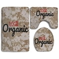 thumbnail image 1 of PUDMAD Organic Clean Eating Vegan Strong 3 Piece Bathroom Rugs Set Bath Rug Contour Mat and Toilet Lid Cover, 1 of 2