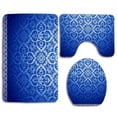 thumbnail image 1 of PUDMAD Ornamental Blue and White 3 Piece Bathroom Rugs Set Bath Rug Contour Mat and Toilet Lid Cover, 1 of 2
