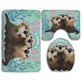 thumbnail image 1 of PUDMAD Otters Cuddle 3 Piece Bathroom Rugs Set Bath Rug Contour Mat and Toilet Lid Cover, 1 of 2
