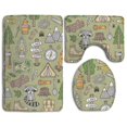 thumbnail image 1 of PUDMAD Outdoor Camping Forest 3 Piece Bathroom Rugs Set Bath Rug Contour Mat and Toilet Lid Cover, 1 of 2