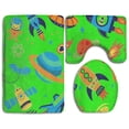 thumbnail image 1 of PUDMAD Outer Space Science Rocket 3 Piece Bathroom Rugs Set Bath Rug Contour Mat and Toilet Lid Cover, 1 of 2