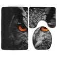thumbnail image 1 of PUDMAD Owl Eyes 3 Piece Bathroom Rugs Set Bath Rug Contour Mat and Toilet Lid Cover, 1 of 2
